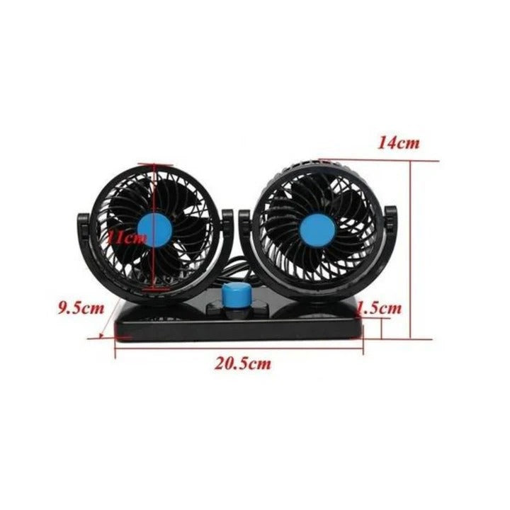 Ventilador 2 en 1 para Carro Giratorio 360 - Aire Fresco en Todas Direcciones